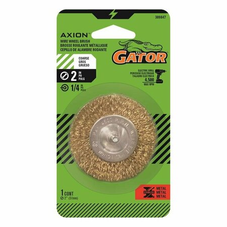 GATOR 2 in. Coarse Crimped Wire Wheel Brush Brass Coated Steel 4500 rpm 389847